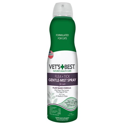 Vet's Best Flea and Tick Gentle-Mist Spray for Cats | Flea Killer with ...