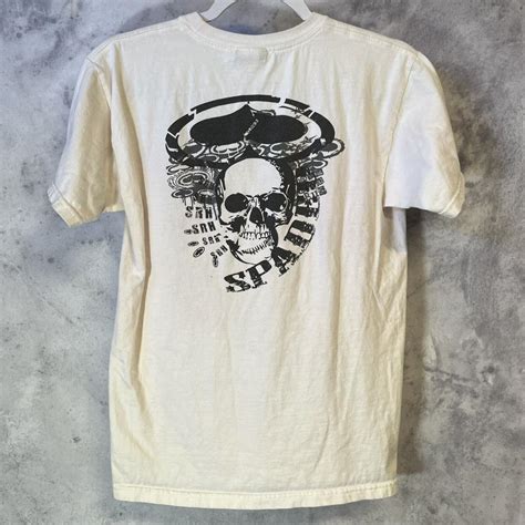 SRH Spade & Skull Graphic T Shirt Double Sided White... - Depop