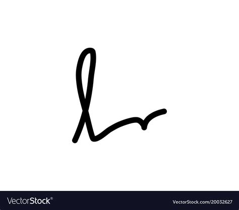 L letter signature logo Royalty Free Vector Image