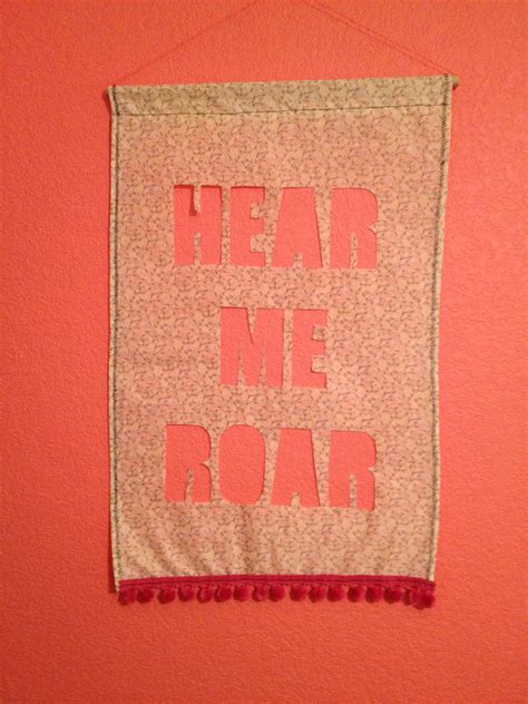 Katy Perry "hear me roar" DIY fabric and Pom poms wall art for girls room. Wall Ideas, Room ...