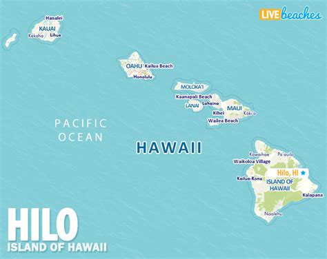 Map of Hilo, Hawaii - Live Beaches