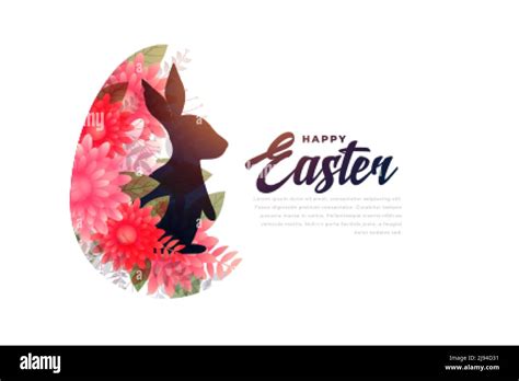 easter bunny in flowers festival background design Stock Vector Image & Art - Alamy