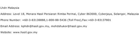 Lhdn Malaysia Address, Contact Number of Lhdn Malaysia