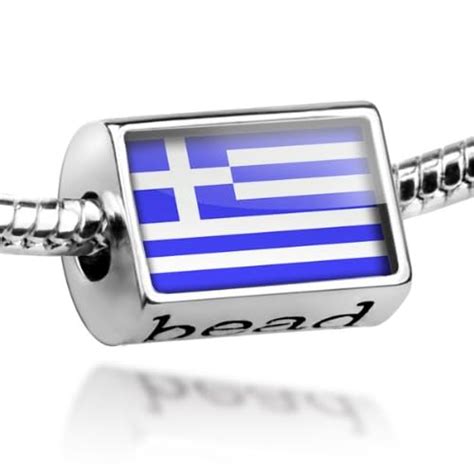 Amazon.com: Beads "Greece Flag" - Pandora Charm & Bracelet Compatible: Charms For Charm Bracelet ...