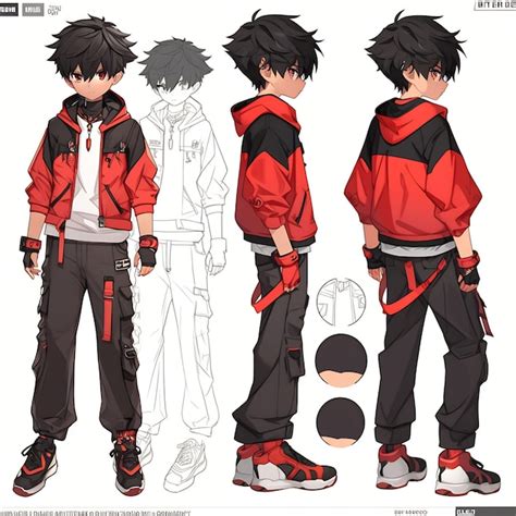 Premium AI Image | Trendy Anime Boy Character Turnaround Concept Art Sheet Showcasing A Handsome ...