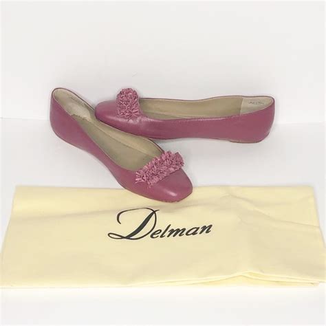 Delman | Shoes | Delman Ny Frill Sherbet Nappa Leather Ballet Flats 8 ...