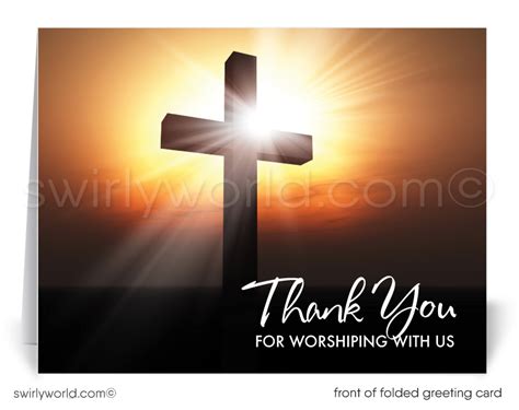 Thank You For Worshiping With Us Welcome Visitors Note Cards - swirly-world-design