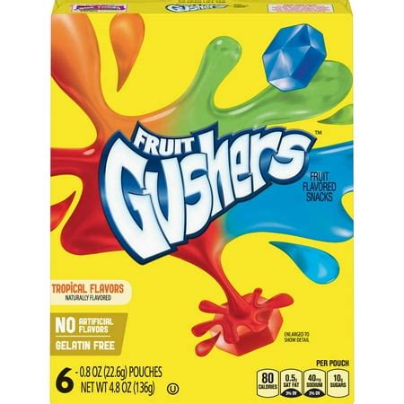 Gushers Tropical Flavors Fruit Flavored Snacks 6 Count | Forevershoppers