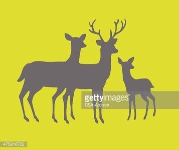 Silhouette Of Deer Family Stock Vector | Royalty-Free | FreeImages