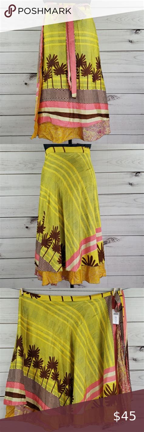 Darn Good Yarn Sari Silk Wrap Skirt Ankle XL | Silk wrap, Wrap skirt, Sari silk