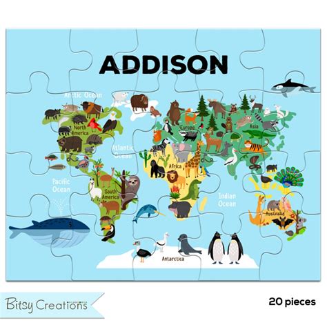 World Map Puzzle for Kids