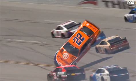 NASCAR: Joey Logano went airborne, flipped in wild Talladega wreck