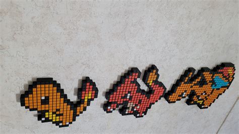 Archivo STL Charmander Evolution pixel art 🎨・Modelo para descargar y imprimir en 3D・Cults