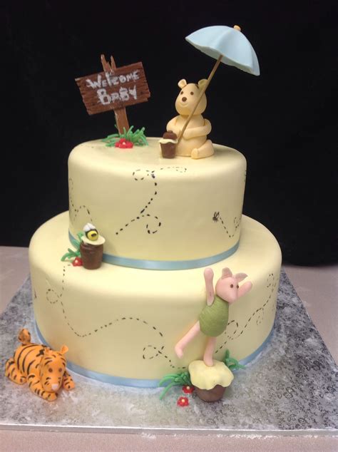 - Winnie the Pooh baby shower cake Baby Shower Cakes For Boys, Baby Boy ...