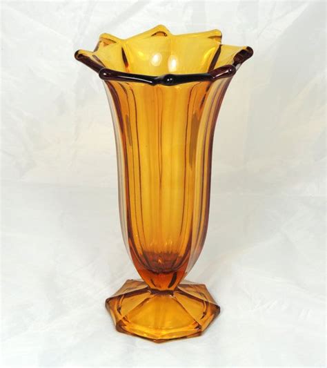 Vintage Amber Glass Vase by SimplyCharmingukshop on Etsy, £10.00 Glass ...