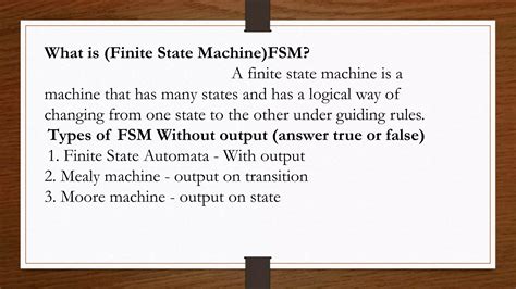 Applications of Mealy & Moore Machine | PPT