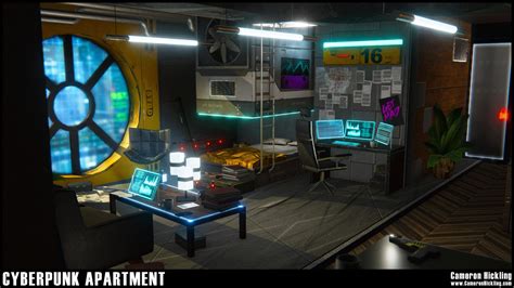 A cyberpunk apartment. Based on concept by Adrian Marc. Modelled in Maya, textured in Substance ...