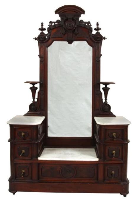 2 Pc. Walnut Marble Top Bedroom Set - Apr 22, 2017 | Fontaine's Auction ...