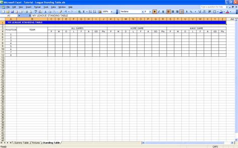 Create Your Own Soccer League Fixtures and Table » ExcelTemplate.net