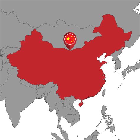 Pin map with China flag on world map.Vector illustration. 14047336 ...