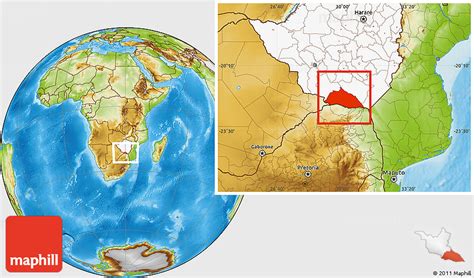 Physical Location Map of Beitbridge, highlighted country