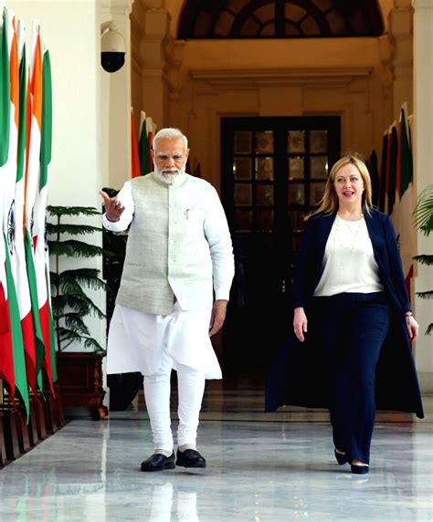 Prime Minister Narendra Modi with Italian Prime Minister Giorgia Meloni