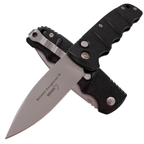 Boker Kalashnikov Automatic Button Push Knife Black Silver Blade