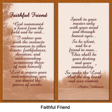 "Faithful Friend" Dog Lover Remembrance Poem - Healing the Heart