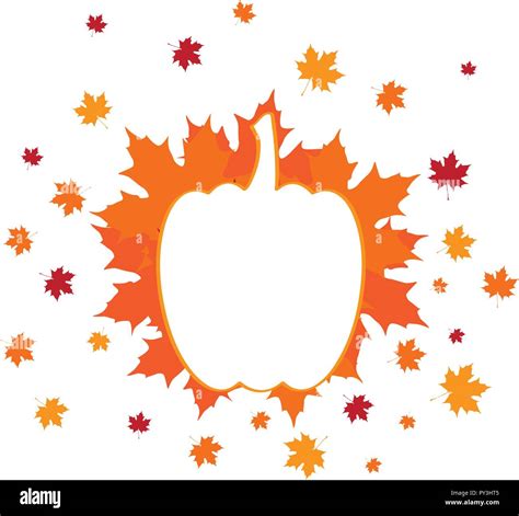 Pumpkin silhouette on a group of leaves Stock Vector Image & Art - Alamy