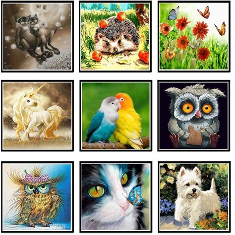 The Cute Animal Collection - Diamond Painting Kit | Cross paintings ...