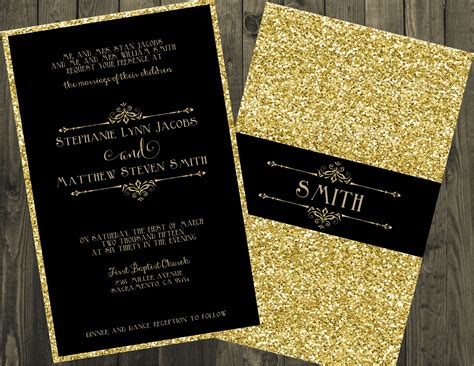 black and gold wedding invitations - Abigail Reeder