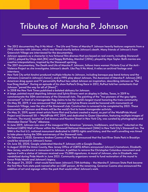 Marsha P. Johnson Biography | 传记 Template