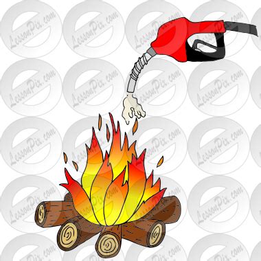 Add Fuel to the Fire Picture for Classroom / Therapy Use - Great Add Fuel to the Fire Clipart