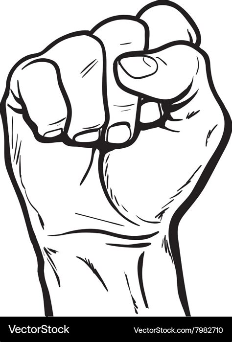 Hand shows the fist as a symbol of power Vector Image