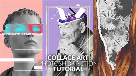 Collage Art Photoshop Action - Tutorial - YouTube