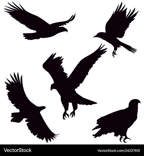 Eagle silhouette Royalty Free Vector Image - VectorStock