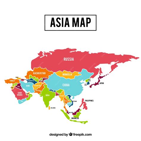 Map Of Asia Continent With Different Colors Free Vector Free Vector | Images and Photos finder