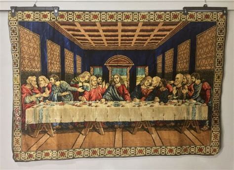 Vintage Jesus The Last Supper Rug Tapestry Large Plush Wall Hanging 55 ...