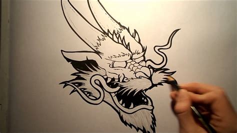 Japanese Dragon Head Drawing at GetDrawings | Free download