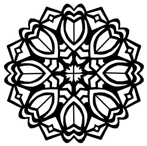 Mandala art deco flowers - Mandalas Adult Coloring Pages
