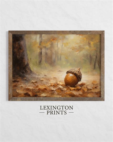 Rustic Fall Wall Art Acorn Fall Painting Fall Acorn Vintage - Etsy