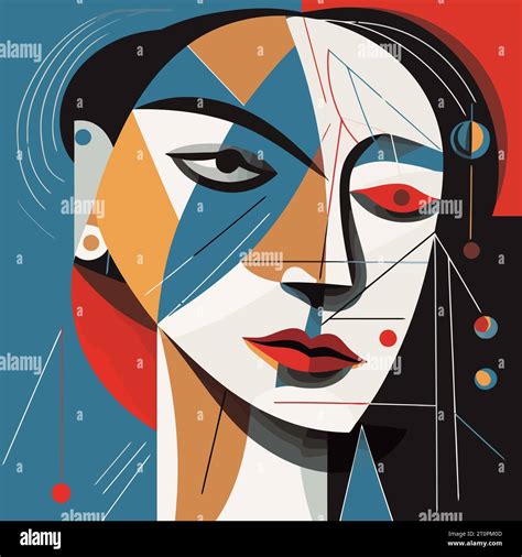 Women face in the style of Picasso. Cubism woman. Abstract background in Picasso style. Vector ...