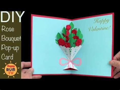 HOW TO MAKE ROSE BOUQUET POP UP CARD I DIY VALENTINE CARD I FLOWER POP ...