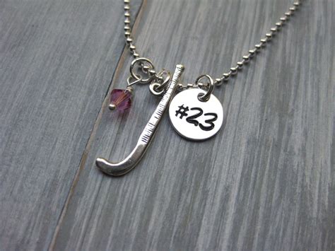 Field Hockey Necklace Sterling Silver Hand Stamped