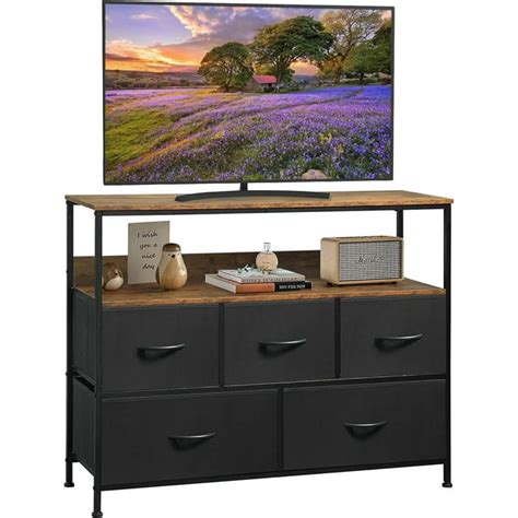 MONVANE 40 inches TV Stand for 45" TV, Dresser Drawers Entertainment ...