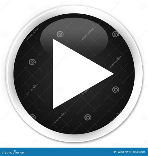 Play Icon Premium Black Round Button Stock Illustration - Illustration ...