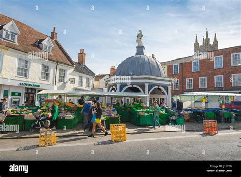 Bungay Suffolk UK, the weekly market held in the Suffolk town of Stock ...