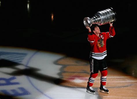 Jonathan Toews lifts Stanley Cup - Chicago Banner Raising - 2013 ...