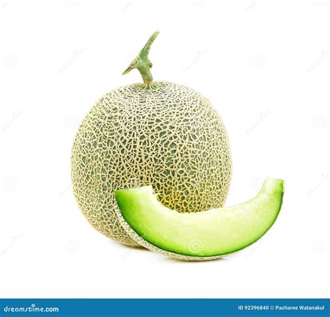 Green Cantaloupe Melon Slices. Green Cantaloupe Melon Isolated O Stock ...