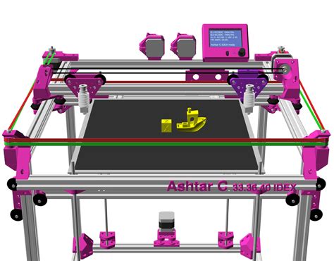 3D Printer: IDEX for Ashtar K, M, D and C (2021/01) | XYZ dims